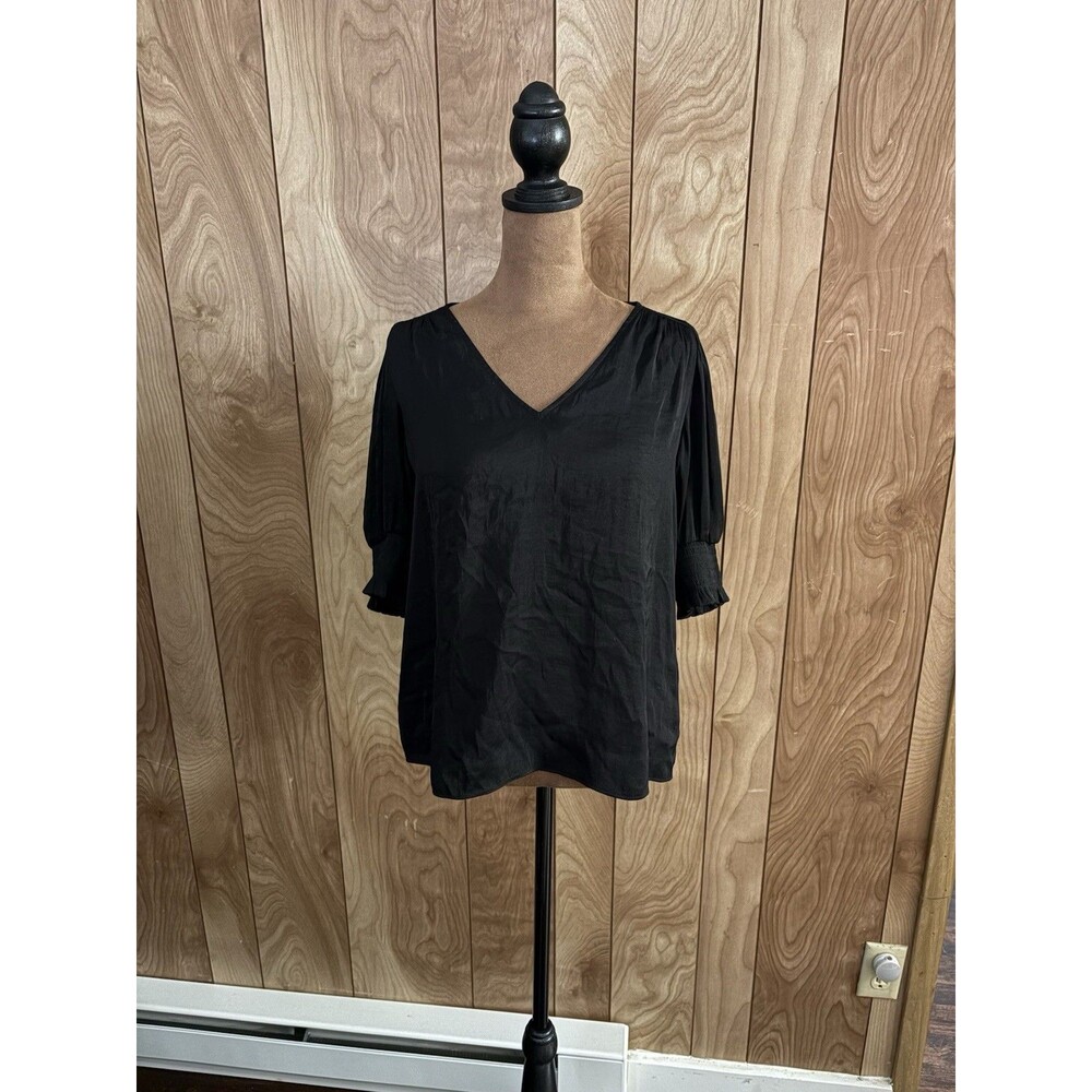 Rachel Roy Women’s Black Blouse With Cuffed Sleeves Size XS